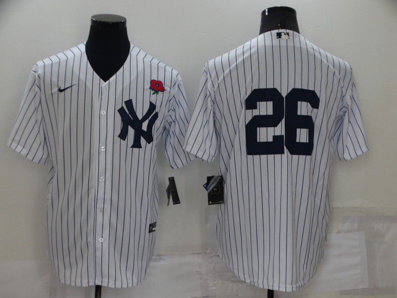Men New York Yankees #26 No Name White Strip Game 2022 Nike MLB Jersey->new york yankees->MLB Jersey